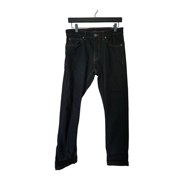 Calvin Klein Mens Slim Straight Jeans Size 30x30 Dark Wash Denim - Picture 1 of 4